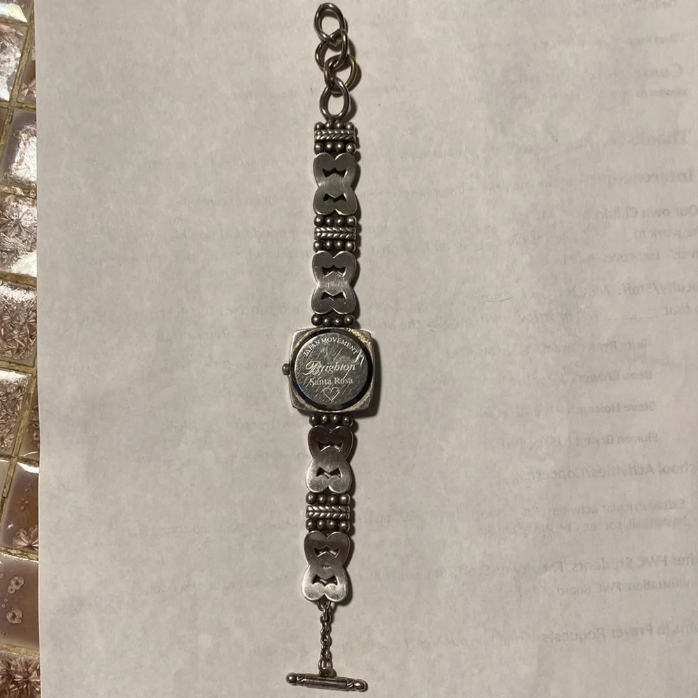 Brighton silver Santa Rosa swirled link watch with toggle‎ clasp